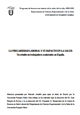 La Precariedad Laboral Y Su Impacto En La Salud Un Estudio En